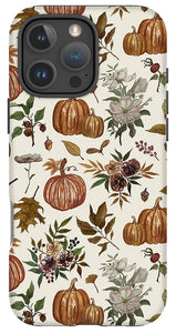 Fall Pumpkins, Flowers and Leaves - Phone Case