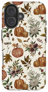 Fall Pumpkins, Flowers and Leaves - Phone Case