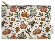 Load image into Gallery viewer, Fall Pumpkins, Flowers and Leaves - Zip Pouch