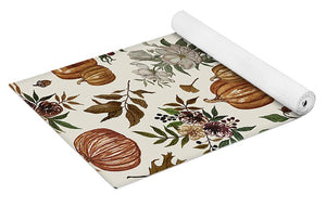 Fall Pumpkins, Flowers and Leaves - Yoga Mat