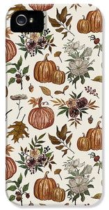 Fall Pumpkins, Flowers and Leaves - Phone Case