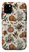 Load image into Gallery viewer, Fall Pumpkins, Flowers and Leaves - Phone Case