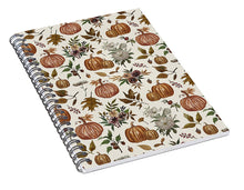 Load image into Gallery viewer, Fall Pumpkins, Flowers and Leaves - Spiral Notebook