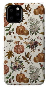 Fall Pumpkins, Flowers and Leaves - Phone Case