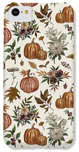 Fall Pumpkins, Flowers and Leaves - Phone Case