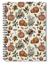 Load image into Gallery viewer, Fall Pumpkins, Flowers and Leaves - Spiral Notebook