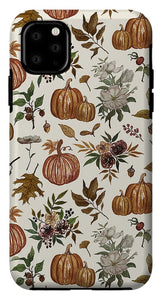 Fall Pumpkins, Flowers and Leaves - Phone Case