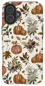 Fall Pumpkins, Flowers and Leaves - Phone Case