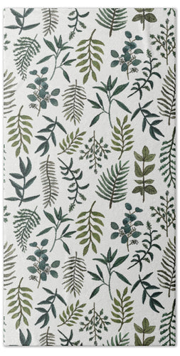 Fern Watercolor Pattern - Beach Towel