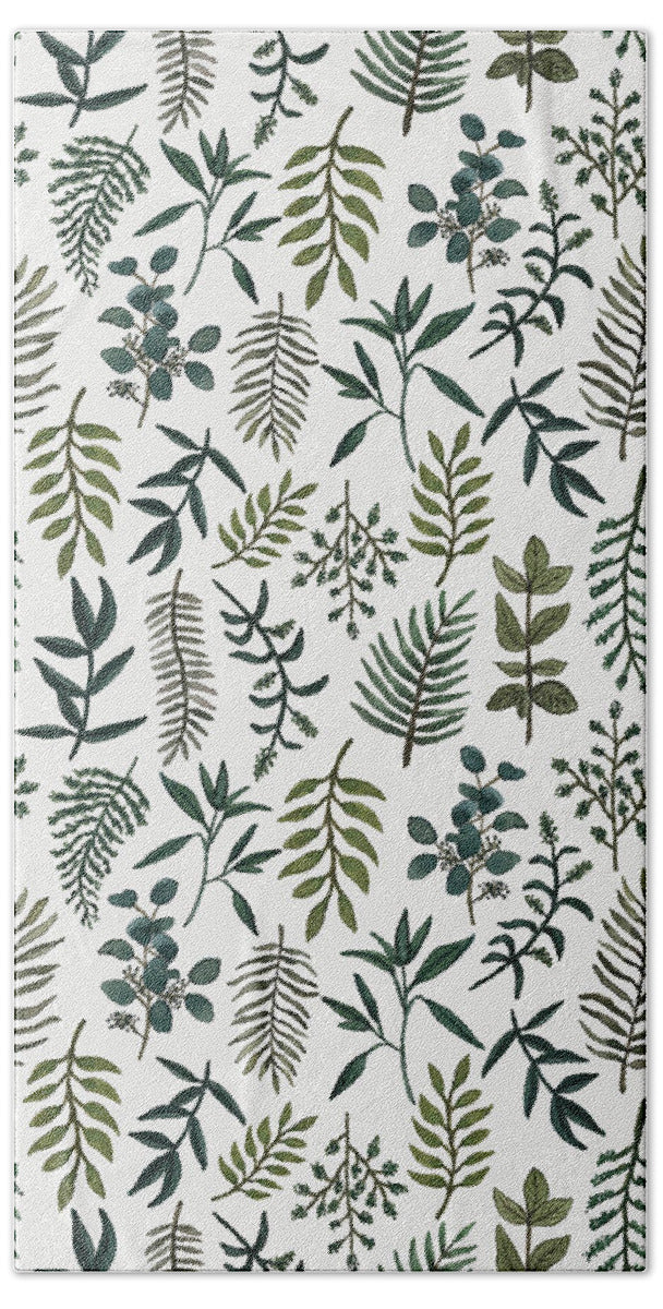 Fern Watercolor Pattern - Beach Towel
