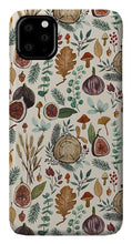 Load image into Gallery viewer, Figs, Mushrooms and Leaves Pattern - Phone Case