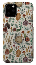 Load image into Gallery viewer, Figs, Mushrooms and Leaves Pattern - Phone Case