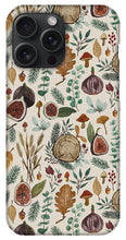 Load image into Gallery viewer, Figs, Mushrooms and Leaves Pattern - Phone Case