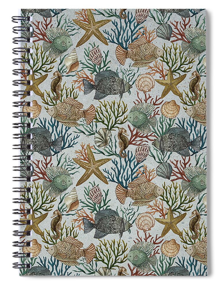 Fish Pattern - Spiral Notebook