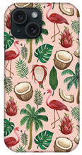 Load image into Gallery viewer, Flamingo Coconut Pattern - Phone Case