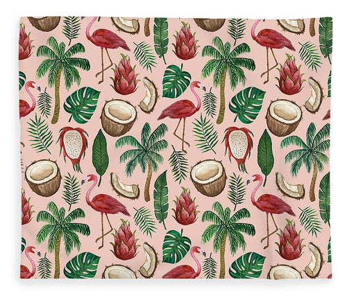 Flamingo Coconut Pattern - Blanket