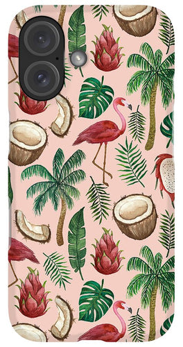 Flamingo Coconut Pattern - Phone Case
