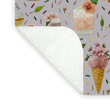 Load image into Gallery viewer, Floral Birthday Cakes, Ice Cream and Cocktails Pattern - Blanket