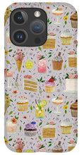 Load image into Gallery viewer, Floral Birthday Cakes, Ice Cream and Cocktails Pattern - Phone Case