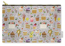 Load image into Gallery viewer, Floral Birthday Cakes, Ice Cream and Cocktails Pattern - Zip Pouch