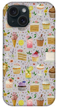 Load image into Gallery viewer, Floral Birthday Cakes, Ice Cream and Cocktails Pattern - Phone Case