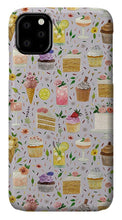 Load image into Gallery viewer, Floral Birthday Cakes, Ice Cream and Cocktails Pattern - Phone Case