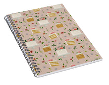 Load image into Gallery viewer, Floral Birthday Cakes Pattern - Spiral Notebook