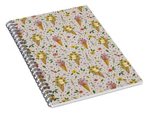 Load image into Gallery viewer, Floral Ice Cream Pattern - Spiral Notebook