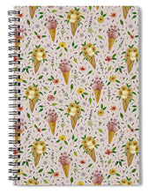 Load image into Gallery viewer, Floral Ice Cream Pattern - Spiral Notebook