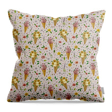 Load image into Gallery viewer, Floral Ice Cream Pattern - Throw Pillow