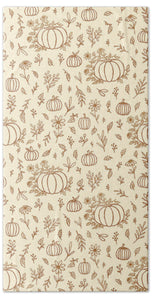 Floral Ink Pumpkin Pattern - Beach Towel