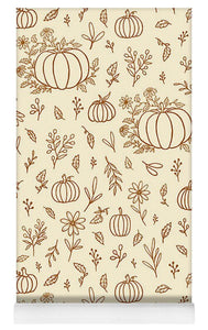 Floral Ink Pumpkin Pattern - Yoga Mat
