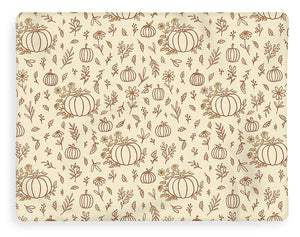 Floral Ink Pumpkin Pattern - Blanket