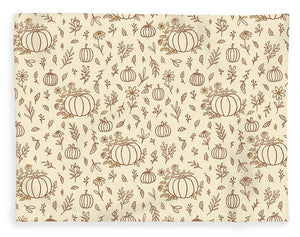 Floral Ink Pumpkin Pattern - Blanket