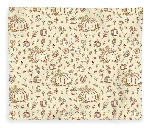 Floral Ink Pumpkin Pattern - Blanket