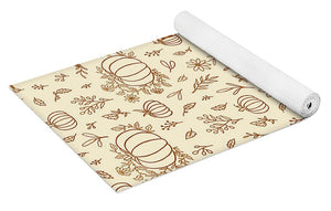 Floral Ink Pumpkin Pattern - Yoga Mat