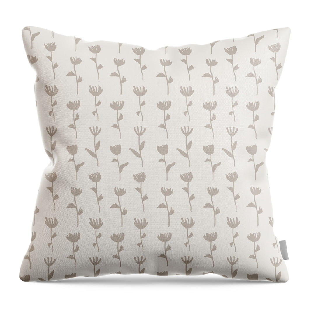 Ink Flower Pattern - Throw Pillow