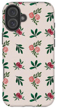 Load image into Gallery viewer, Pink Roses and Leaves Pattern - Phone Case