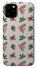 Load image into Gallery viewer, Pink Roses and Leaves Pattern - Phone Case