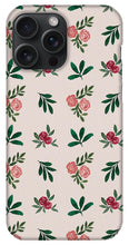Load image into Gallery viewer, Pink Roses and Leaves Pattern - Phone Case