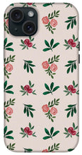 Load image into Gallery viewer, Pink Roses and Leaves Pattern - Phone Case