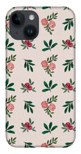 Load image into Gallery viewer, Pink Roses and Leaves Pattern - Phone Case