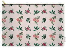 Load image into Gallery viewer, Pink Roses and Leaves Pattern - Zip Pouch