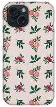 Load image into Gallery viewer, Pink Roses and Leaves Pattern - Phone Case