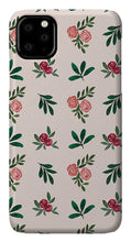 Load image into Gallery viewer, Pink Roses and Leaves Pattern - Phone Case