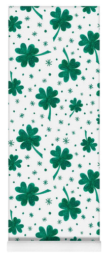 Four Leaf Clover St. Patrick's Day Pattern - Yoga Mat