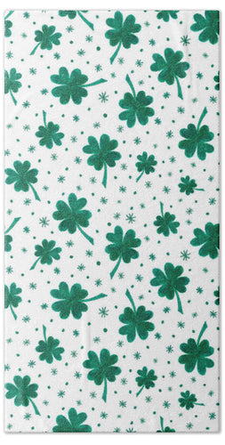 Four Leaf Clover St. Patrick's Day Pattern - Beach Towel
