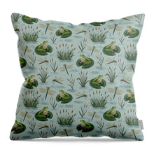 Load image into Gallery viewer, Frog and Dragonfly Pattern - Throw Pillow