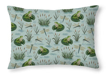 Load image into Gallery viewer, Frog and Dragonfly Pattern - Throw Pillow