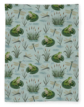Load image into Gallery viewer, Frog and Dragonfly Pattern - Blanket